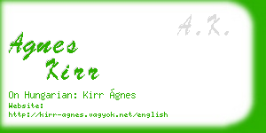 agnes kirr business card