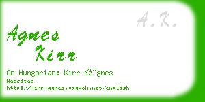 agnes kirr business card